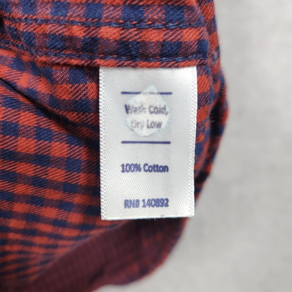 Marine Layer Shirt Mens Medium Red Blue Plaid Stretch Pocket Outdoors Huckberry - Picture 6 of 11